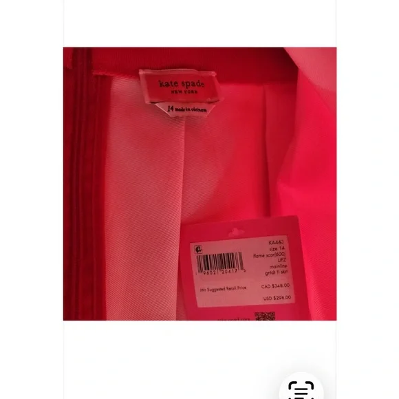 kate spade Red Midi Skirt with Pink Polka Dots - Picture 5 of 5